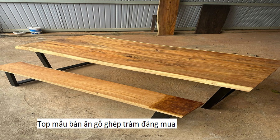 Top mẫu bàn ăn gỗ ghép tràm đáng mua